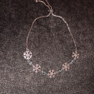 Dazzling Silver and Blue Snowflake Bracelet